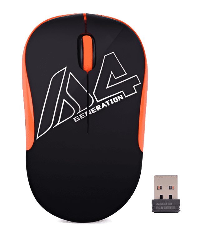 A4TECH G3-300N Black-Orange Wireless Mouse